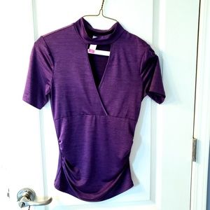 Purple Choker Neck Top
